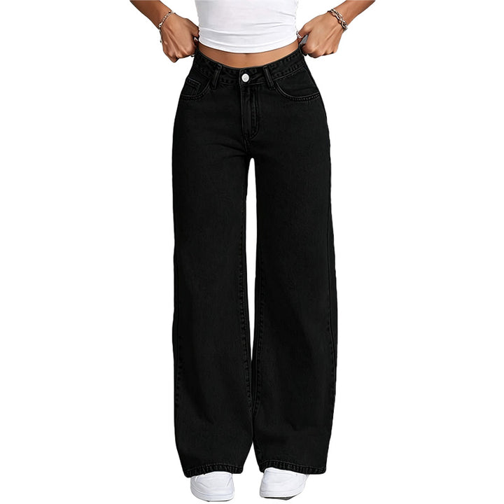 Relaxed Straight Wide Leg Jeans