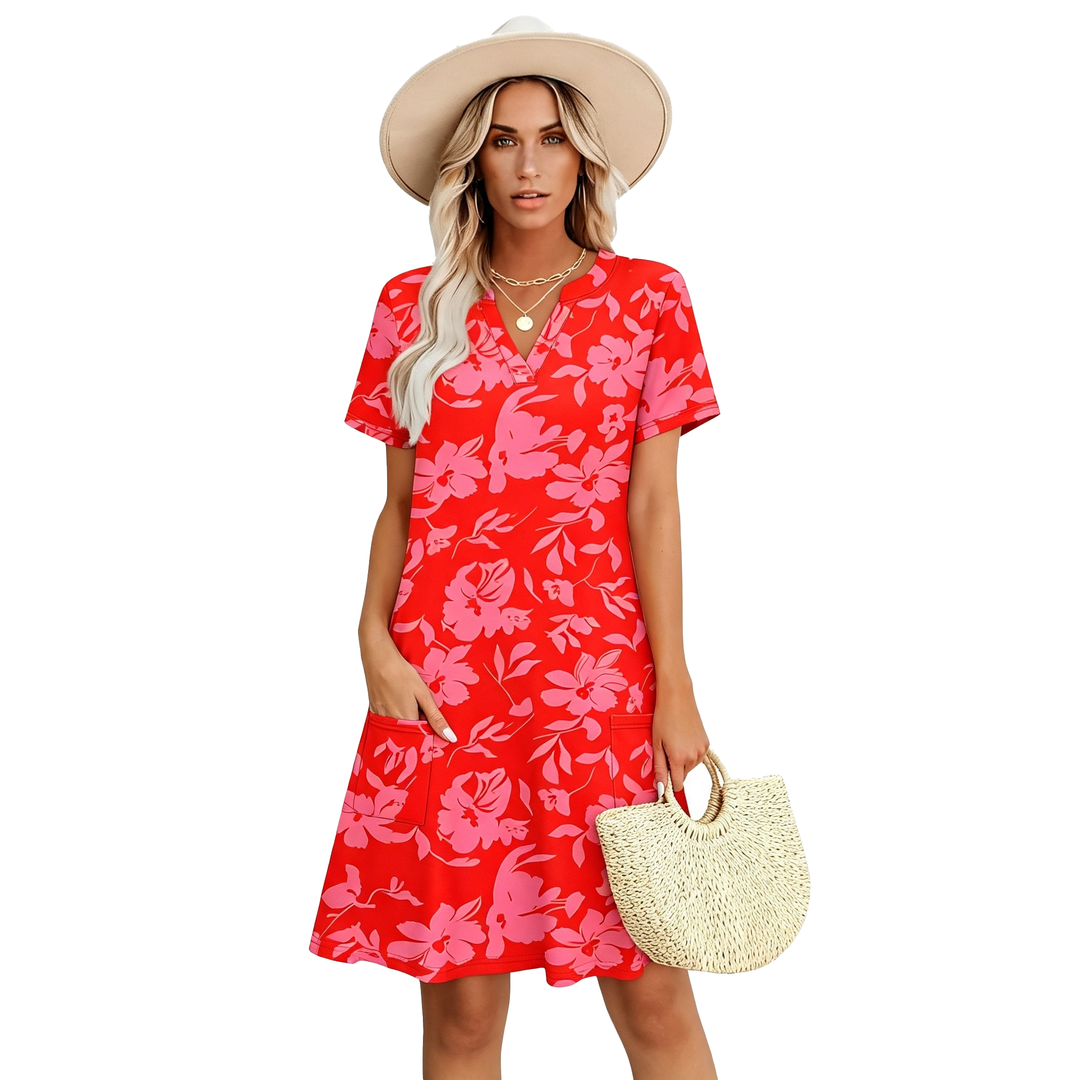 Vintage Floral Pocket Dress