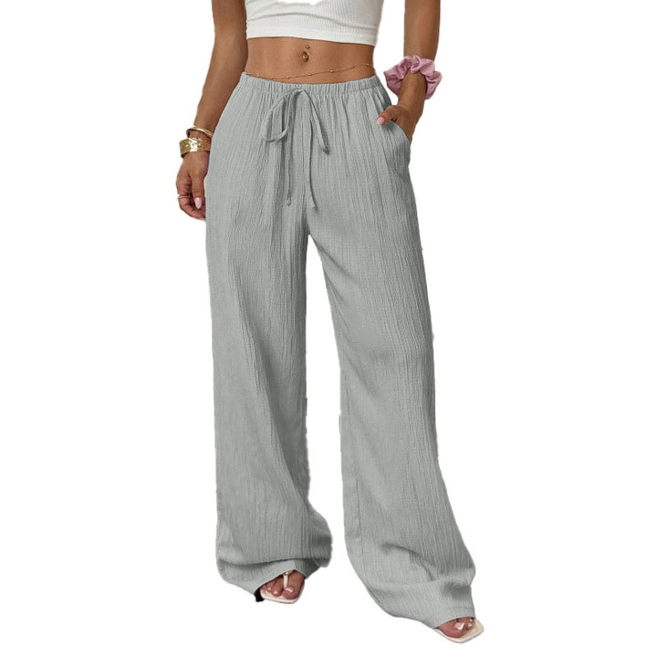 Relaxed Drawstring Wide Leg Pants