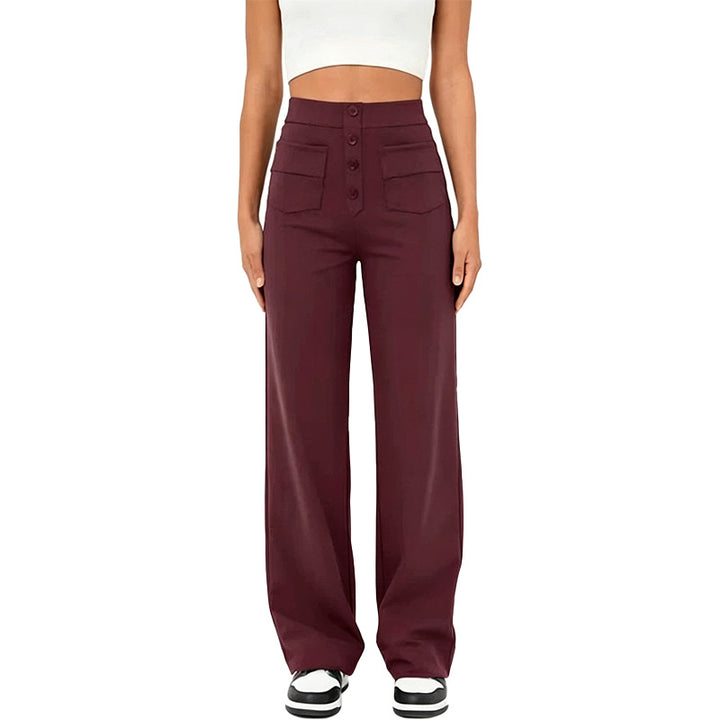 High Waist Button Front Pants
