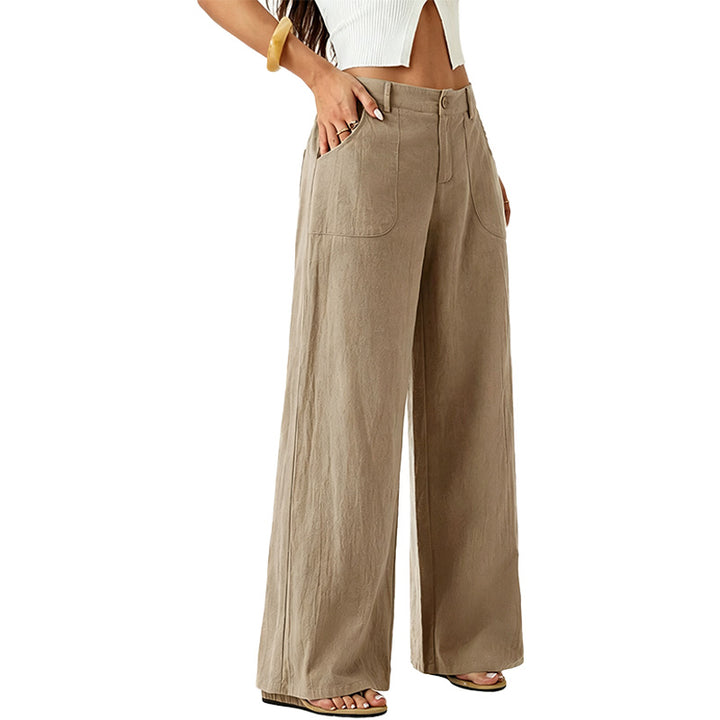 High Waist Wide Leg Linen Pants