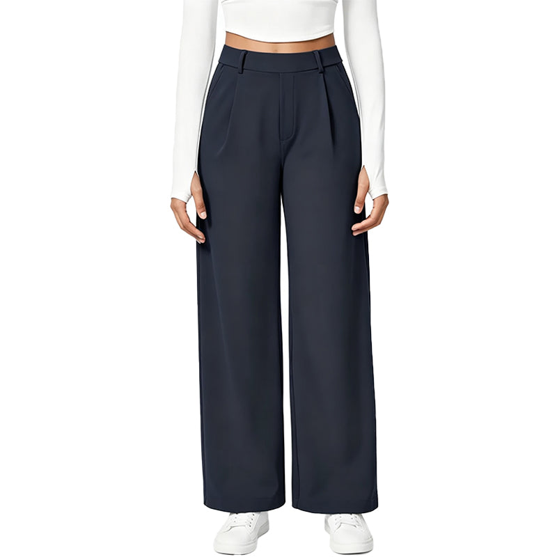 High Rise Wide Leg Tailored Pants