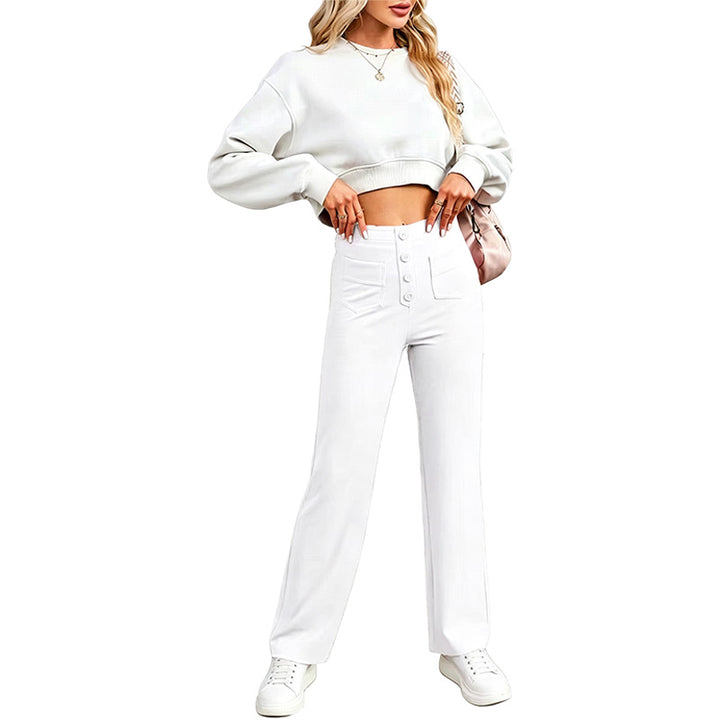 High Waist Button Front Pants