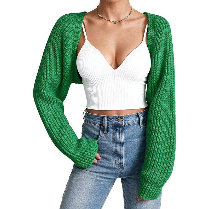 Cropped Chunky Knit Cardigan