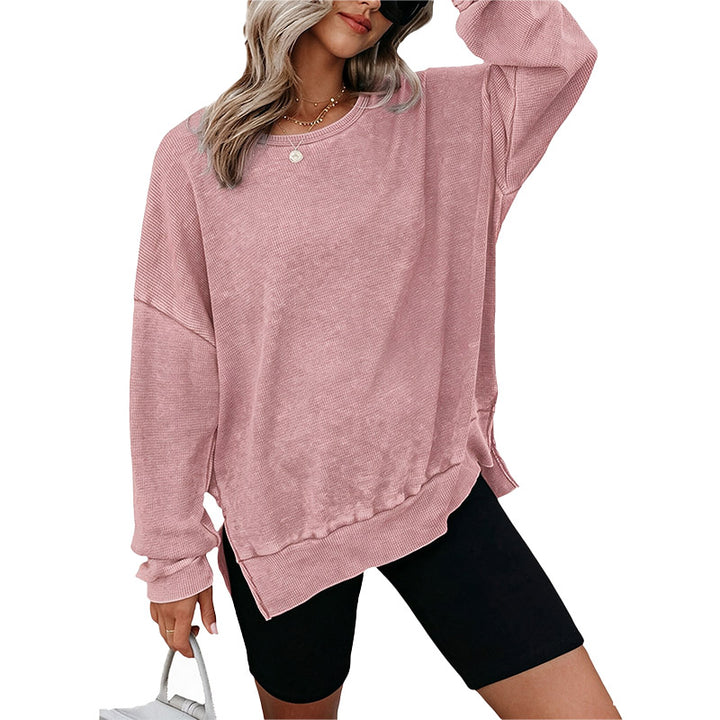 Washed Waffle Knit Pullover