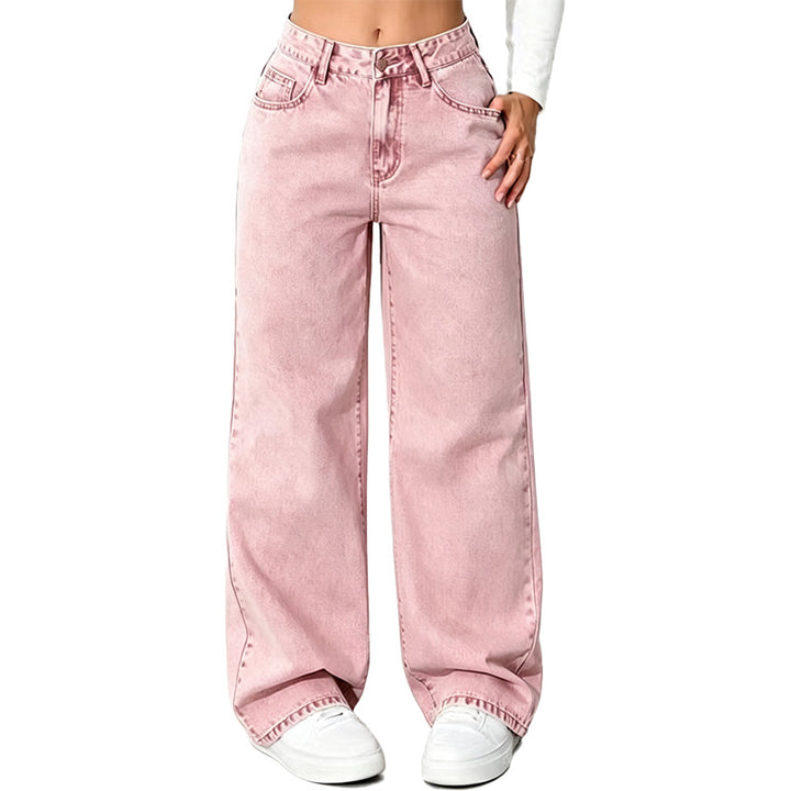 Relaxed Straight Wide Leg Jeans