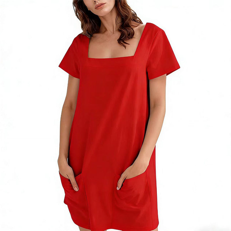 Casual Pocket Shift Dress