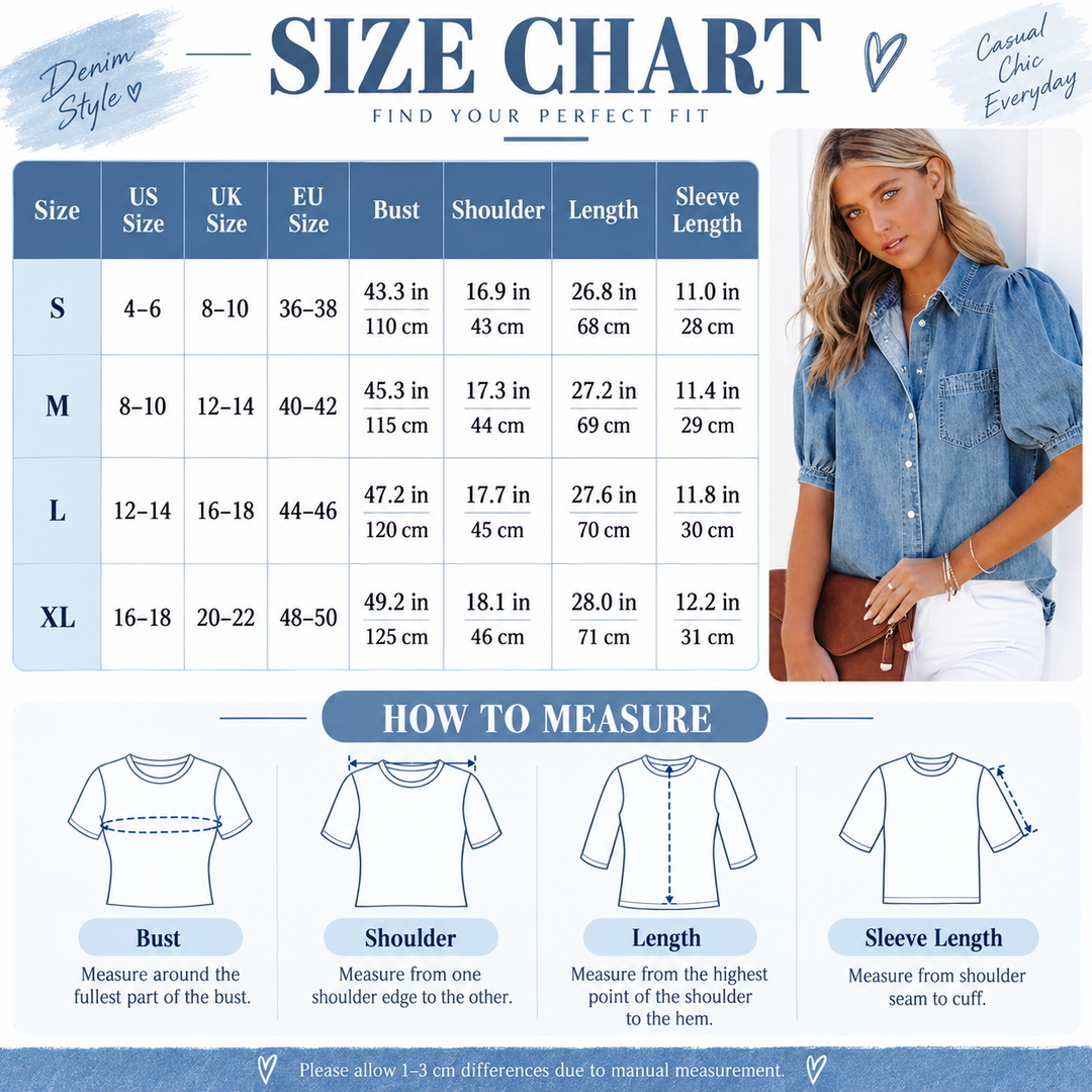 Puff Sleeve Denim Shirt