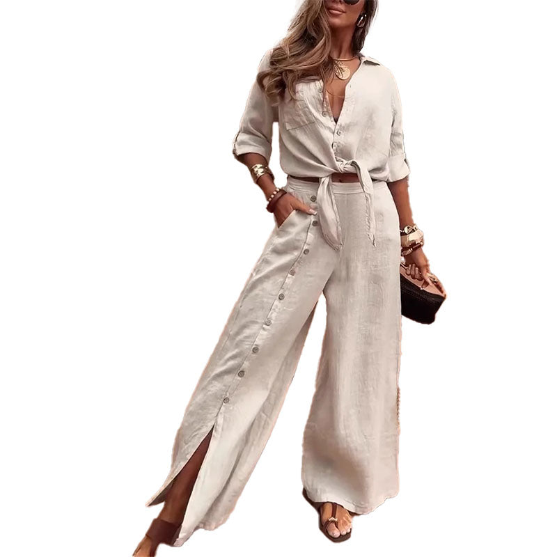 Linen Blend Two Piece Set