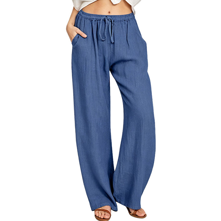 Linen Blend Wide Leg Pants