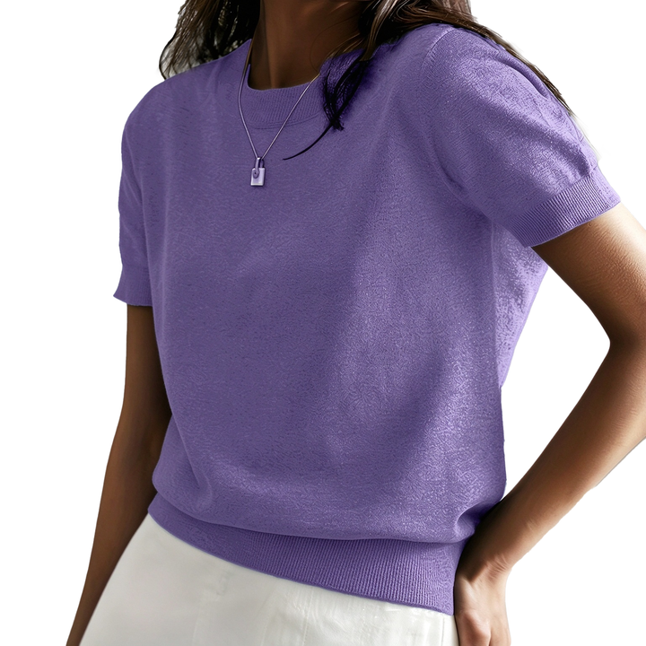 Relaxed Short Sleeve Knit Top