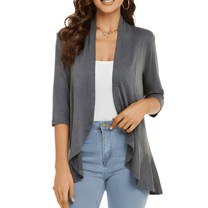 Open Front Ruffle Cardigan