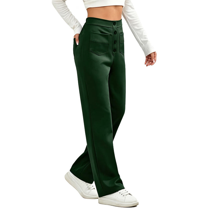 High Waist Button Front Pants
