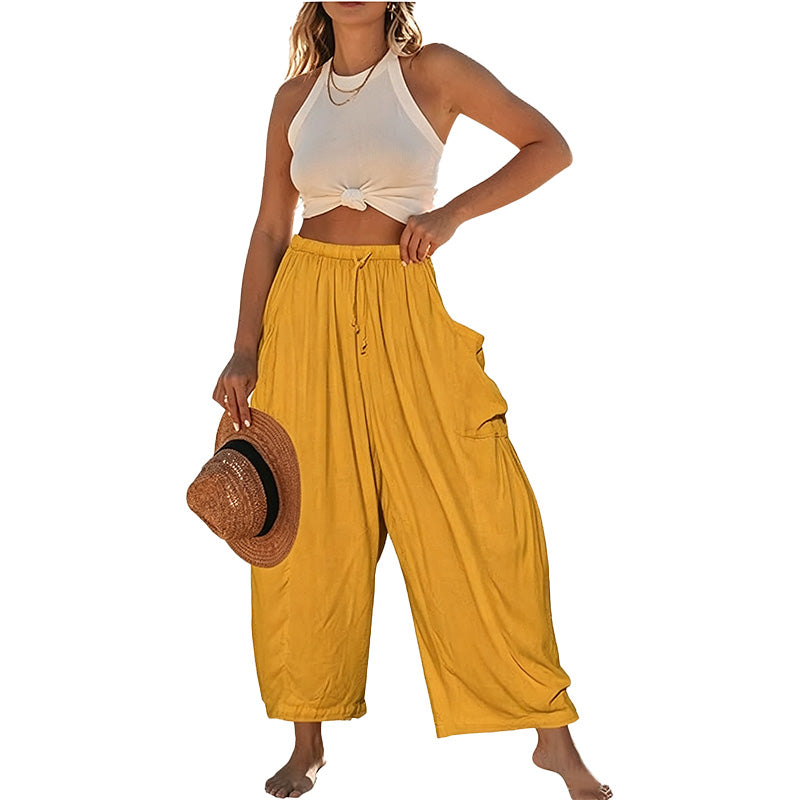 Relaxed Cargo Wide Leg Pants