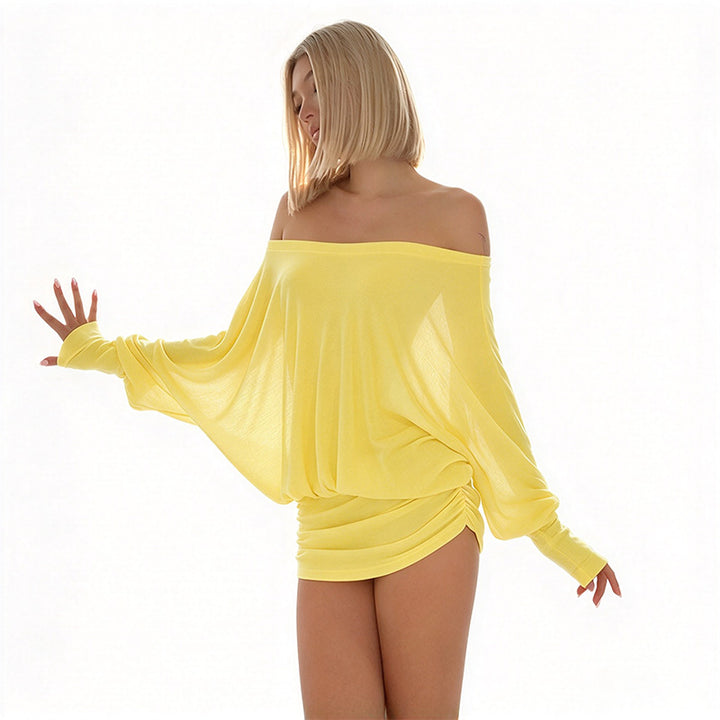 Off-Shoulder Draped Mini Dress