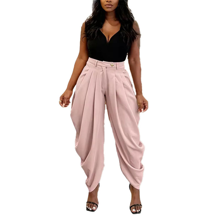 High Waisted Pleated Wide Leg Pants