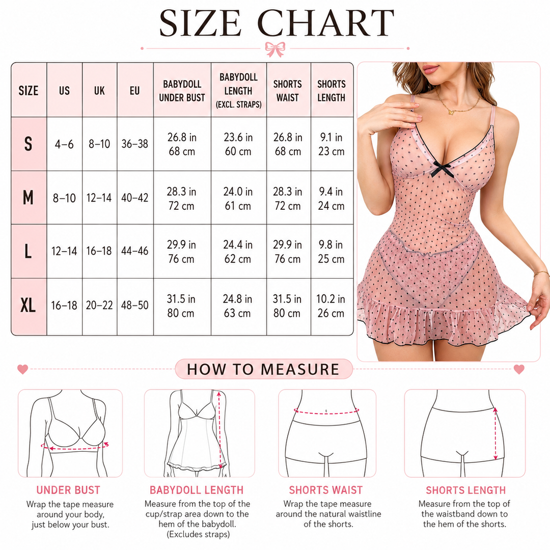 Polka Dot Sheer Mesh Nightdress Set – Lightweight Cami Sleepwear for Women