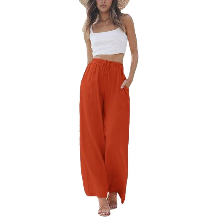 Linen Blend Wide Leg Pants