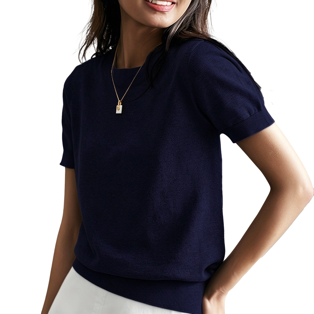 Relaxed Short Sleeve Knit Top