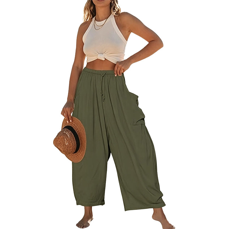 Relaxed Cargo Wide Leg Pants