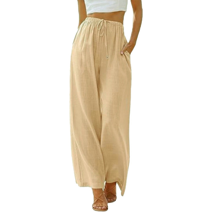 Linen Blend Wide Leg Pants