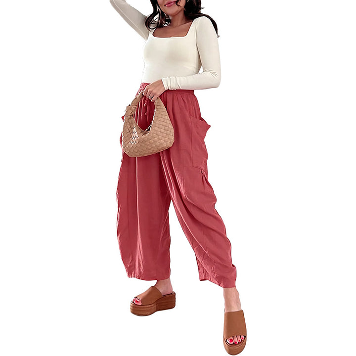 Relaxed Cargo Wide Leg Pants