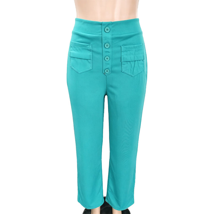 High Waist Button Front Pants