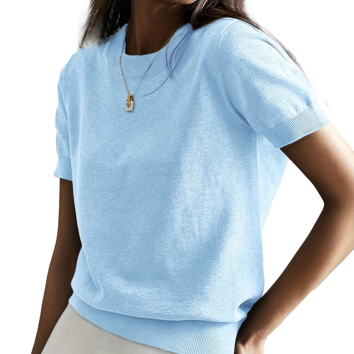 Relaxed Short Sleeve Knit Top