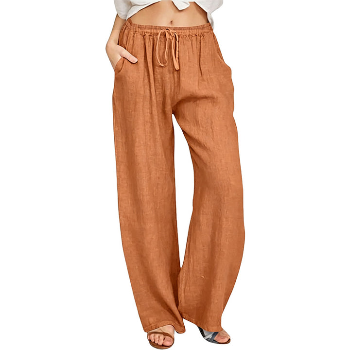 Linen Blend Wide Leg Pants