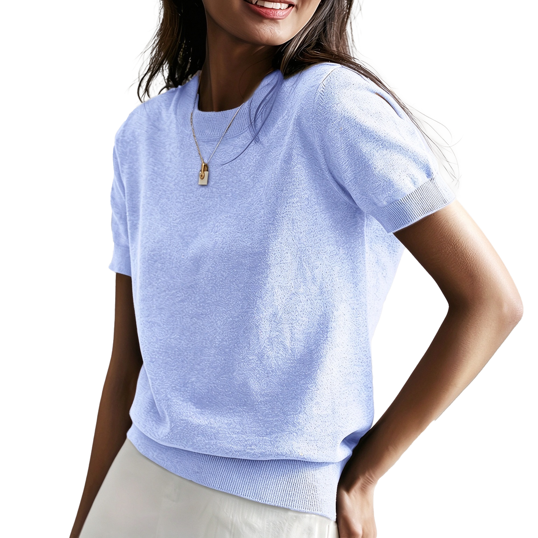 Relaxed Short Sleeve Knit Top