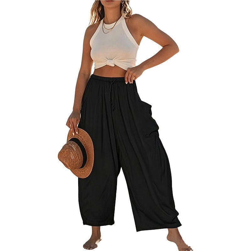 Relaxed Cargo Wide Leg Pants