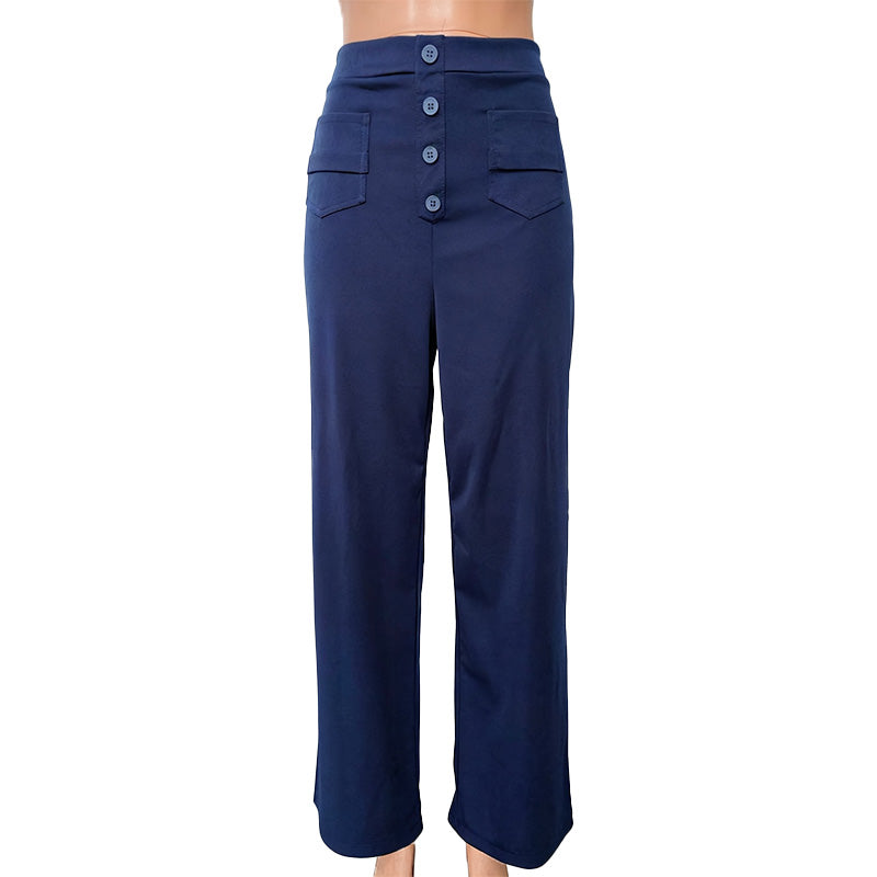 High Waist Button Front Pants