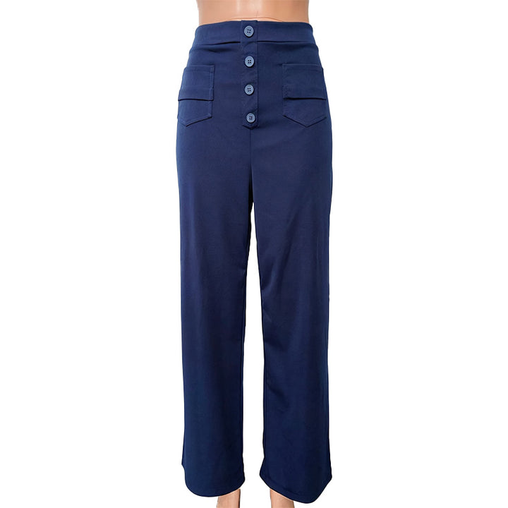 High Waist Button Front Pants