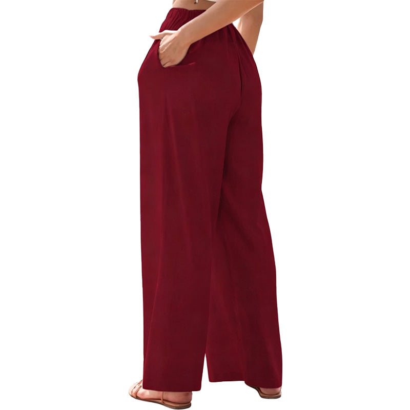 Linen Blend Wide Leg Pants