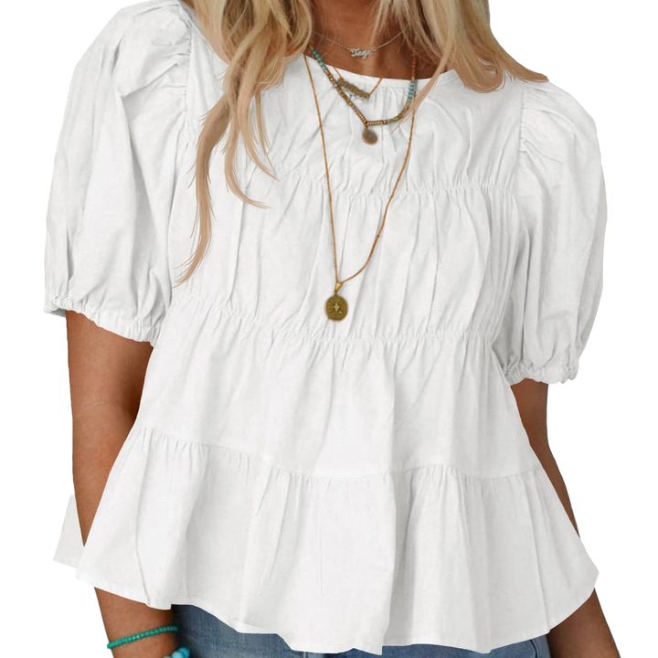 Romantic Puff Sleeve Babydoll Top