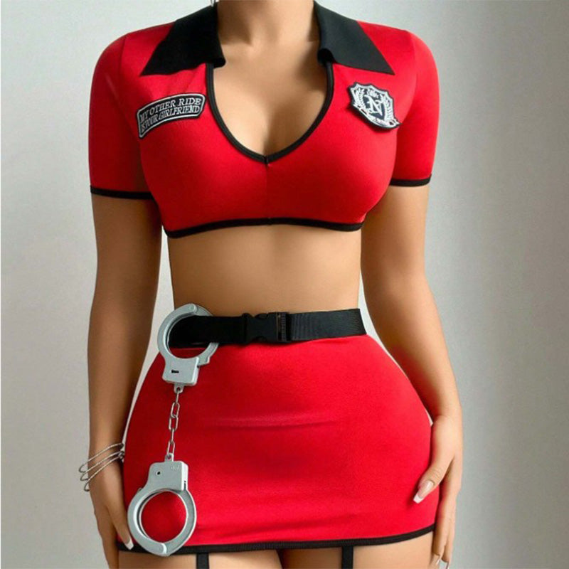 Police Roleplay Crop Top & Skirt Set