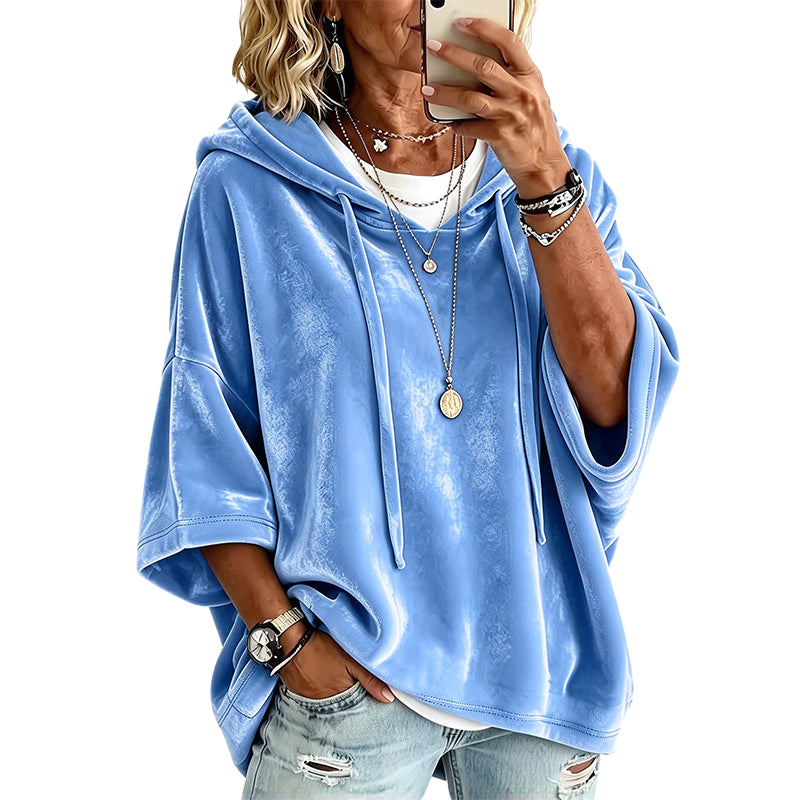 Casual Velvet Hooded Sweatshirt
