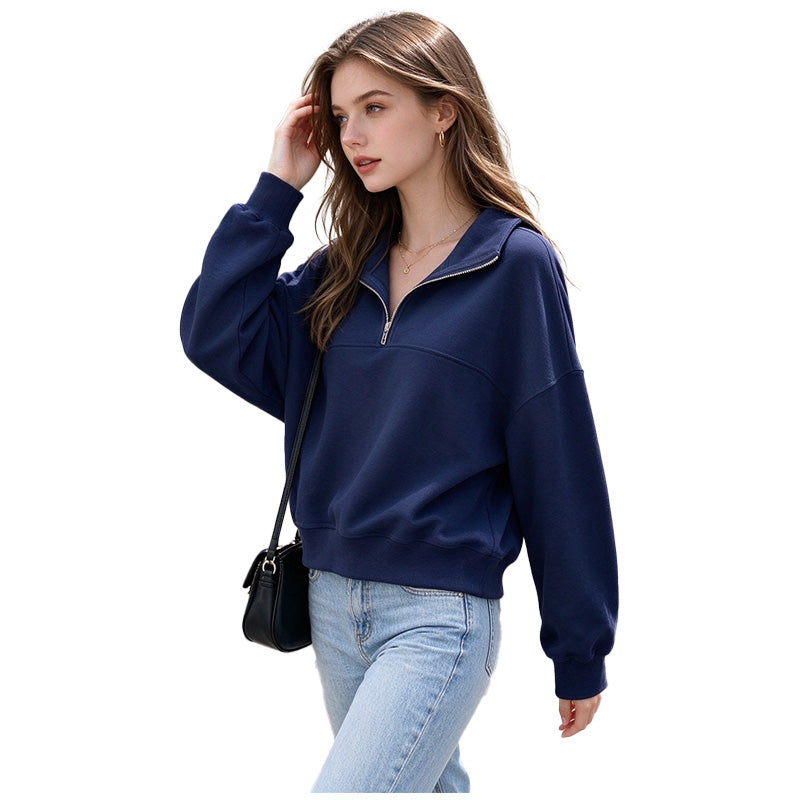 Half-Zip Relaxed Sweatshirt