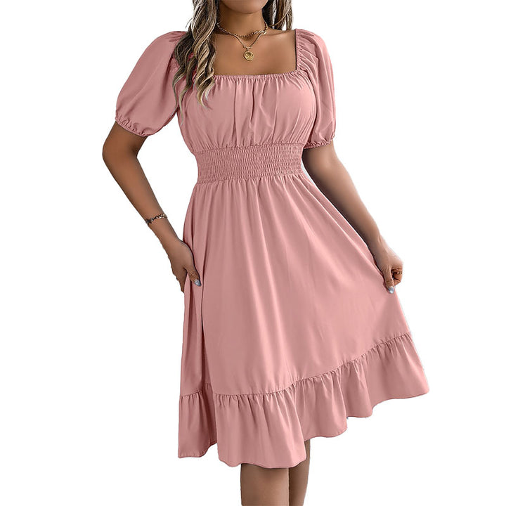Elegant Square Neck Midi Dress