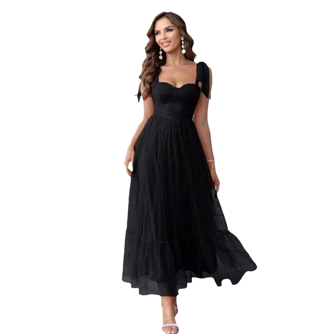 Polka Dot Tulle Midi Dress