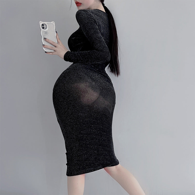 Shimmer Bodycon Midi Dress