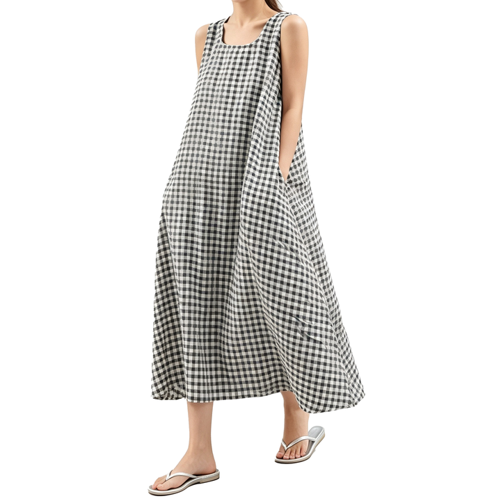 Relaxed Gingham Pocket Dress