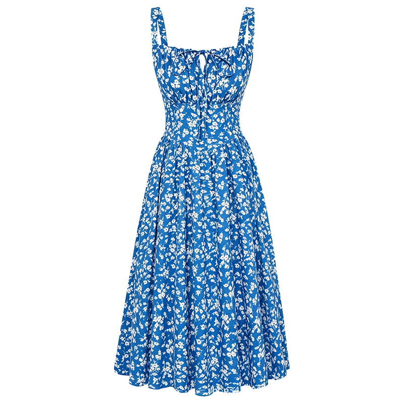Floral Print Corset Midi Dress