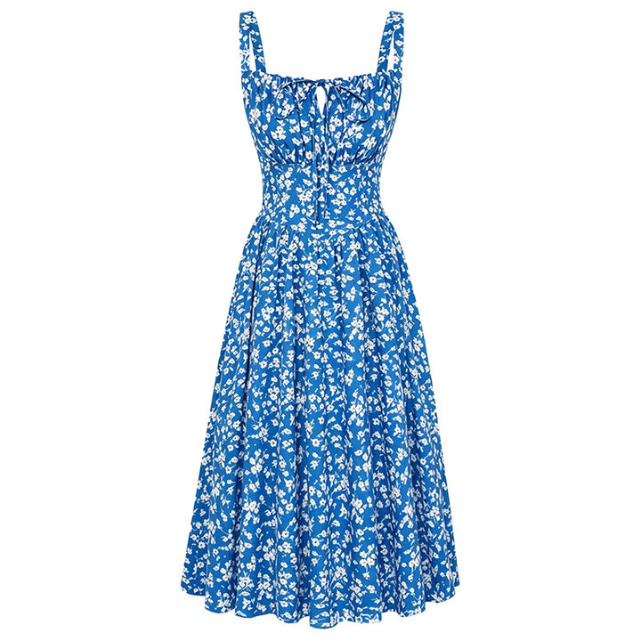 Floral Print Corset Midi Dress