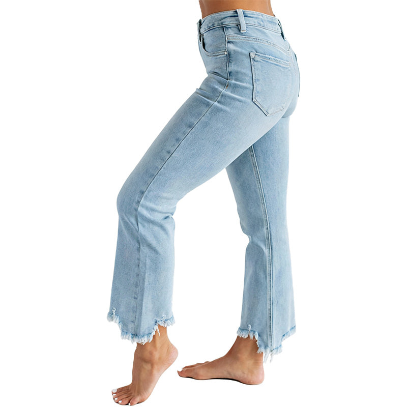 Cropped Straight Leg Jeans