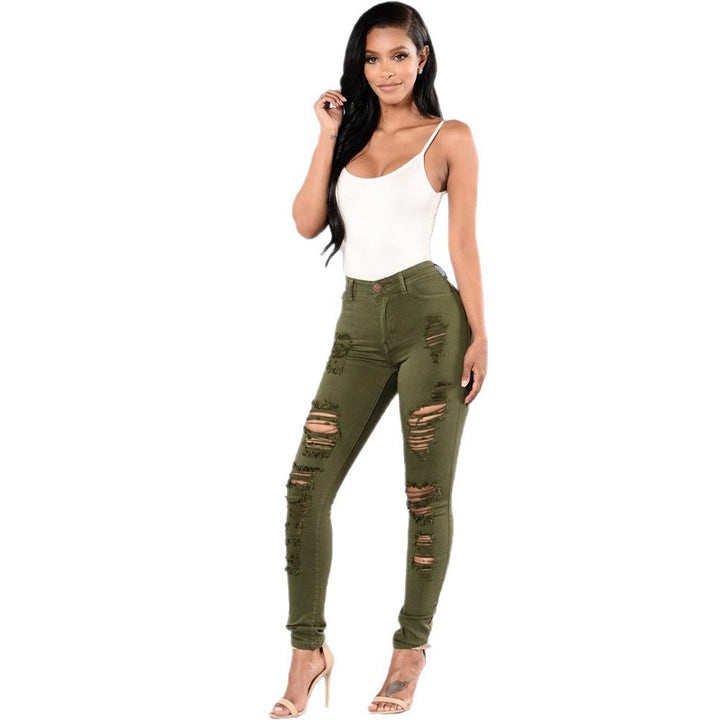 High Rise Distressed Skinny Jeans