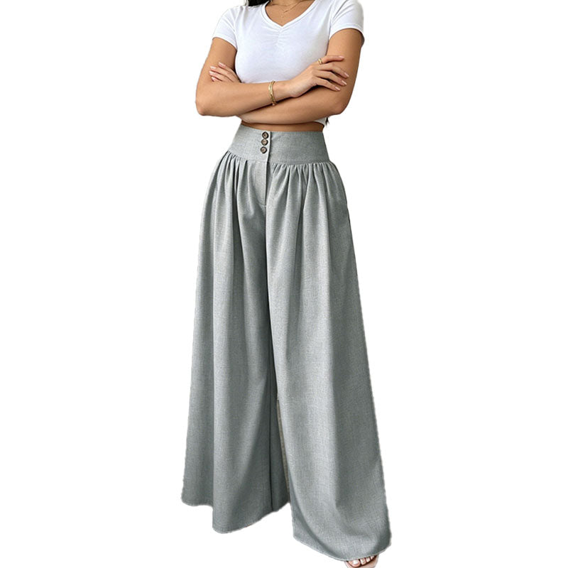 High Waist Pleated Wide Leg Pants
