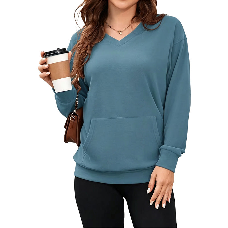 Relaxed V-Neck Sweatshirt