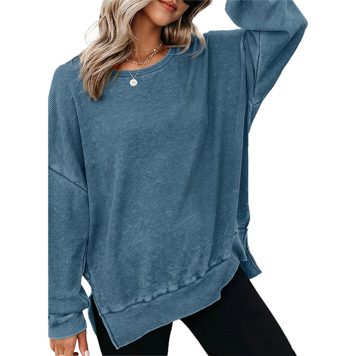 Washed Waffle Knit Pullover