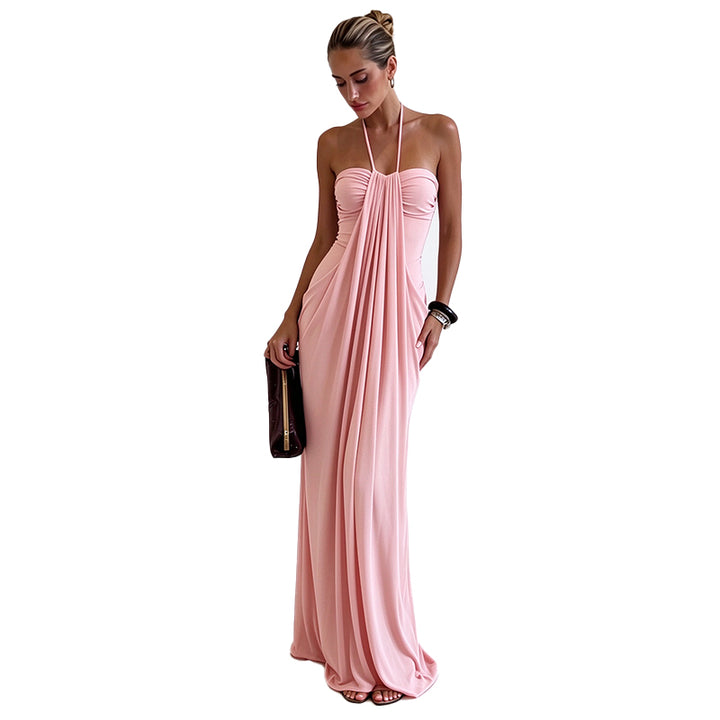 Backless Halter Maxi Dress